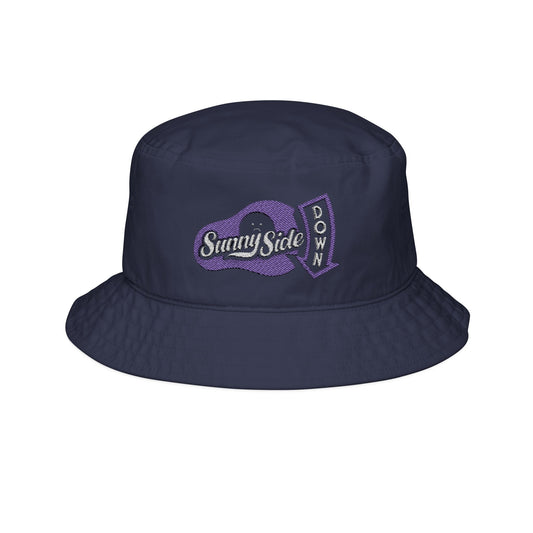 Sunny Side Down Sad Fried Egg Logo Bucket Hat